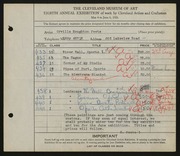 Entry card for Peets, Orville Houghton for the 1926 May Show.