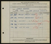Entry card for Semon, Carle Edwin for the 1926 May Show.
