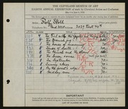 Entry card for Stoll, Rolf for the 1926 May Show.