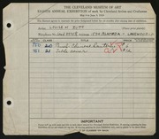 Entry card for Zutt, Louise M. for the 1926 May Show.
