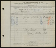 Entry card for Grauer, Natalie Eynon for the 1927 May Show.