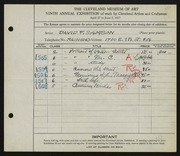 Entry card for Samson, David F. for the 1927 May Show.