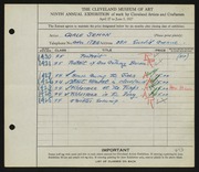 Entry card for Semon, Carle Edwin for the 1927 May Show.