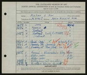 Entry card for Fox, Milton S. for the 1928 May Show.