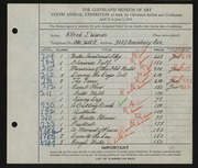 Entry card for Wands, Alfred J. for the 1928 May Show.