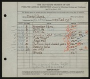 Entry card for Boza, Daniel for the 1930 May Show.