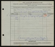 Entry card for Carr, Horace, and Caxton Company for the 1930 May Show.