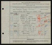 Entry card for Clough, Stanley T. for the 1930 May Show.