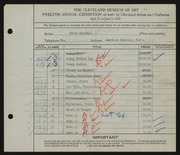 Entry card for Kaufman, Edwin for the 1930 May Show.