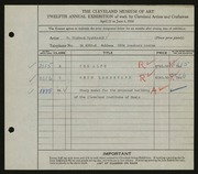 Entry card for Rychtarik, Richard for the 1930 May Show.