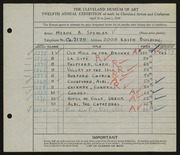 Entry card for Spencer, Meade A. (Meade Ashley) for the 1930 May Show.
