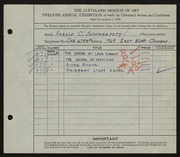 Entry card for Summersett, Harold C. for the 1930 May Show.