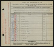 Entry card for Beneduce, Antimo for the 1931 May Show.