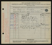 Entry card for Brasted, Catherine for the 1931 May Show.