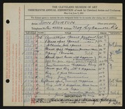 Entry card for Burton, John S. for the 1931 May Show.