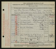 Entry card for Cowan Potters, Inc., and Cowan, Reginald Guy; Martin, Jose; Josset, Raoul; Winter, Thelma Frazier for the 1931 May Show.