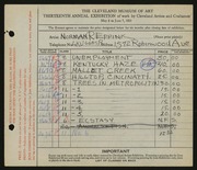 Entry card for Eppink, Norman Roland for the 1931 May Show.