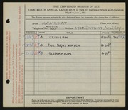 Entry card for Hewat, Henry James for the 1931 May Show.