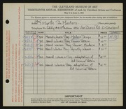 Entry card for Masters, Myrtle B. for the 1931 May Show.