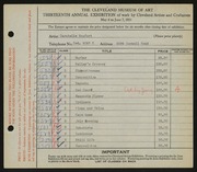 Entry card for Monfort, Carabelle for the 1931 May Show.