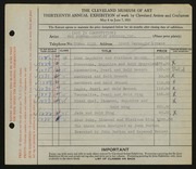 Entry card for Potter and Mellen, and Burton, John S.; Weiser, Raymond T.; Heiser, Bruce D.; Kraft, Allison A.; Naukler, Henning ; for the 1931 May Show.