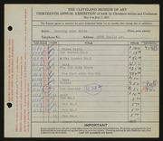 Entry card for Rutka, Dorothy for the 1931 May Show.