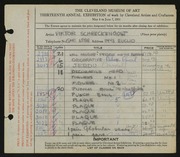 Entry card for Schreckengost, Viktor for the 1931 May Show.