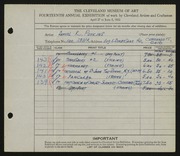 Entry card for Popkins, Samuel K. for the 1932 May Show.