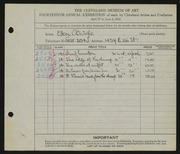 Entry card for Wolfe, Ellen O'C. for the 1932 May Show.