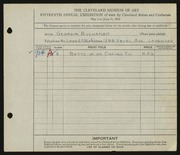 Entry card for Buchanan, Georgia C. for the 1933 May Show.