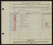 Entry card for Campbell, Charles M. for the 1933 May Show.