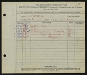 Entry card for Hill, David Wyers for the 1933 May Show.