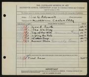 Entry card for Adomeit, George G., and Caxton Company for the 1934 May Show.