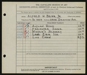 Entry card for Berr, Alfred H., Jr. for the 1934 May Show.