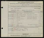 Entry card for Kaufman, Edwin for the 1934 May Show.