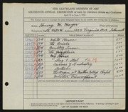 Entry card for Mayer, Henry M. for the 1934 May Show