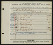 Entry card for Riedthaler, Williard A. for the 1934 May Show.