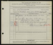 Entry card for Schiefer, Herbert V. for the 1934 May Show.