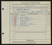 Entry card for Semon, Carle Edwin for the 1934 May Show.