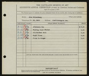 Entry card for Silverberg, Alex R. for the 1934 May Show.