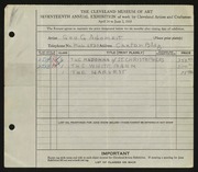 Entry card for Adomeit, George G., and Caxton Company for the 1935 May Show.