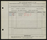 Entry card for Brooks, Arthur D. for the 1935 May Show.