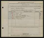 Entry card for BuddenHagen, William Joseph for the 1935 May Show.