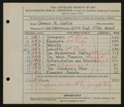 Entry card for Carter, Clarence Holbrook for the 1935 May Show.