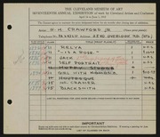 Entry card for Crawford, W. H., Jr. for the 1935 May Show.
