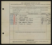 Entry card for Flint, LeRoy Walter for the 1935 May Show.