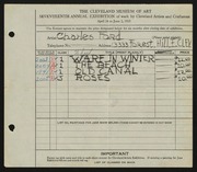 Entry card for Ford, Charles S. for the 1935 May Show.