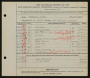 Entry card for Gisch, William S. for the 1935 May Show.
