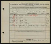 Entry card for Hanson, Nils Edwin for the 1935 May Show.