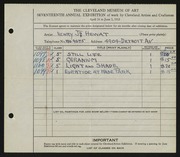 Entry card for Hewat, Henry James for the 1935 May Show.